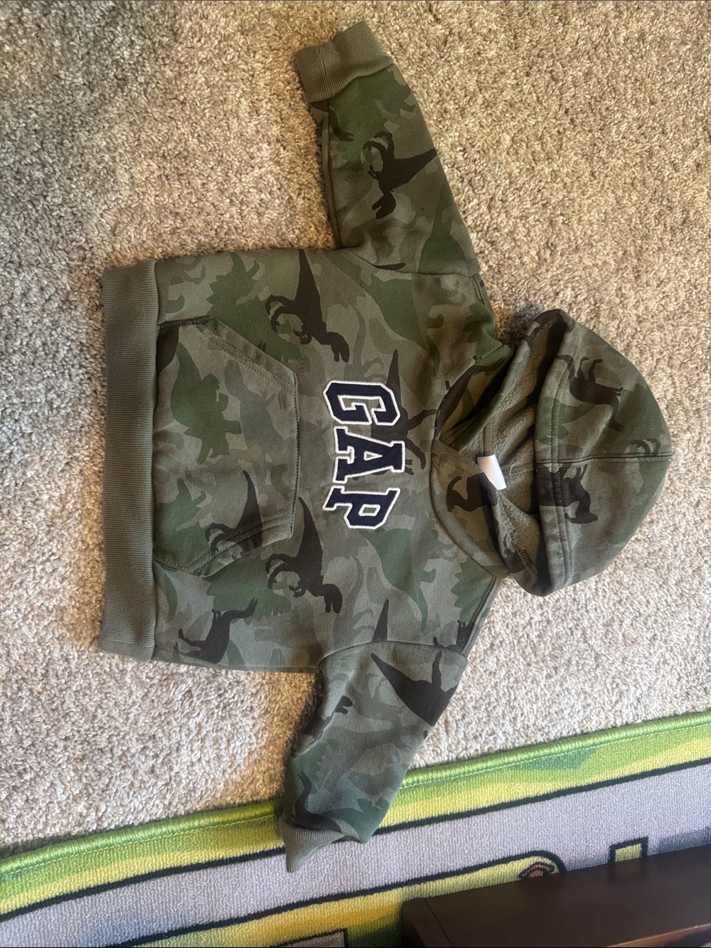 GAP Kids Green Camo Hooded Sweatshirt